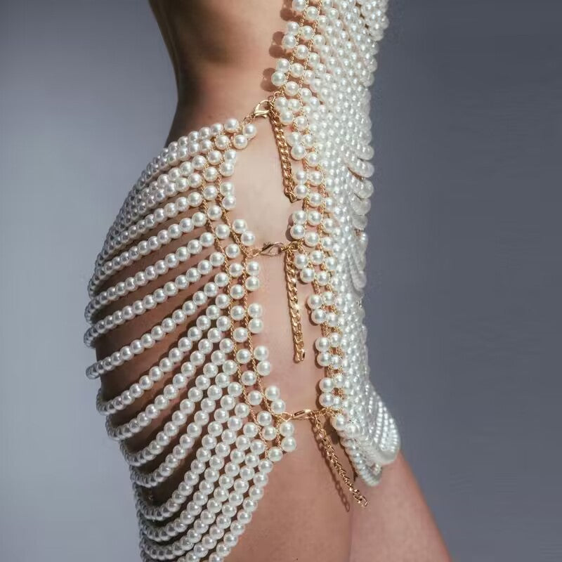 Pearly Halter Dress